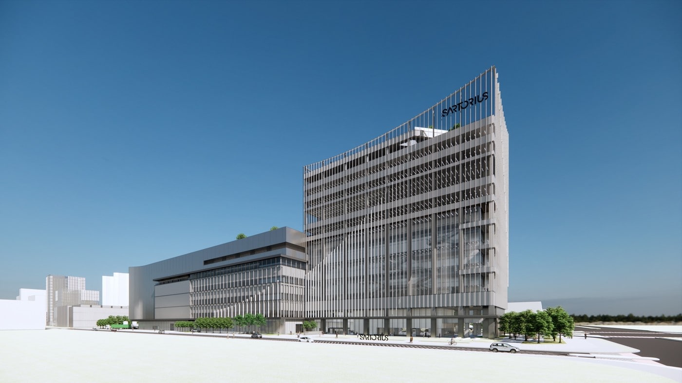 싸토리우스가 건립을 진행하고 있는 송도캠퍼스 투시도(싸토리우스 제공).