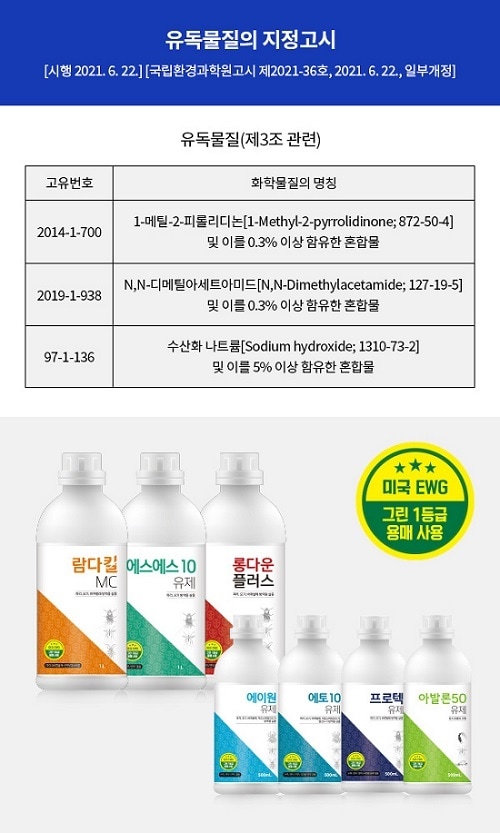 사진 제공 = 국보싸이언스에서 개발한 유제 살충제