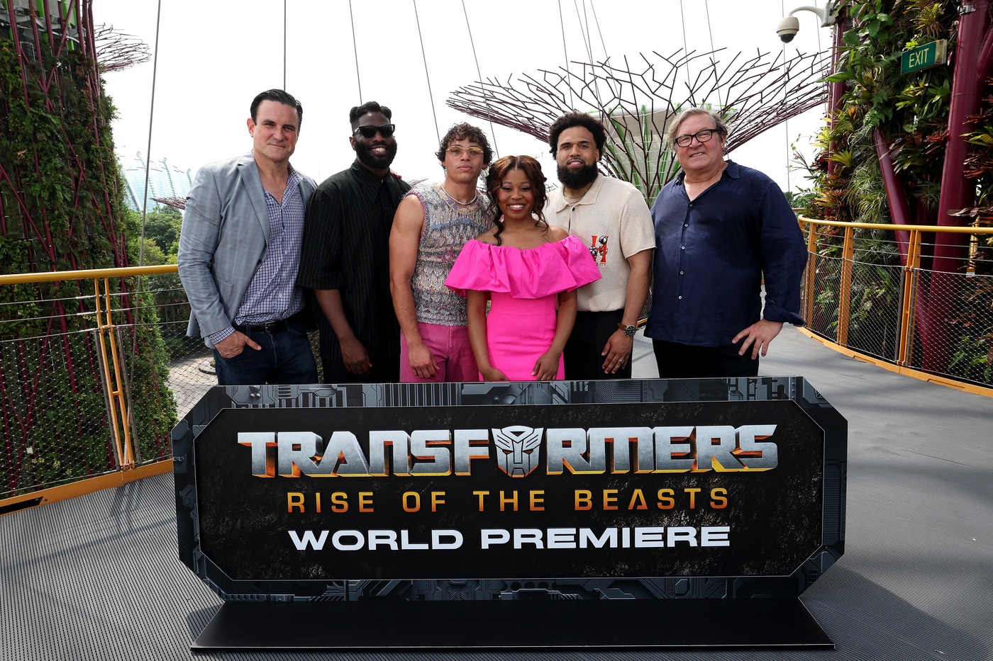 '트랜스포머: 비스트의 서막' 프레스 컨퍼런스/ 왼쪽부터 마크 바라디안 프로듀서, 배우 토베 엔위그위, 앤서니 라모스, 도미니크 피시백, 스티븐 케이플 주니어 감독, 로렌조 디 보나벤츄라 프로듀서 
