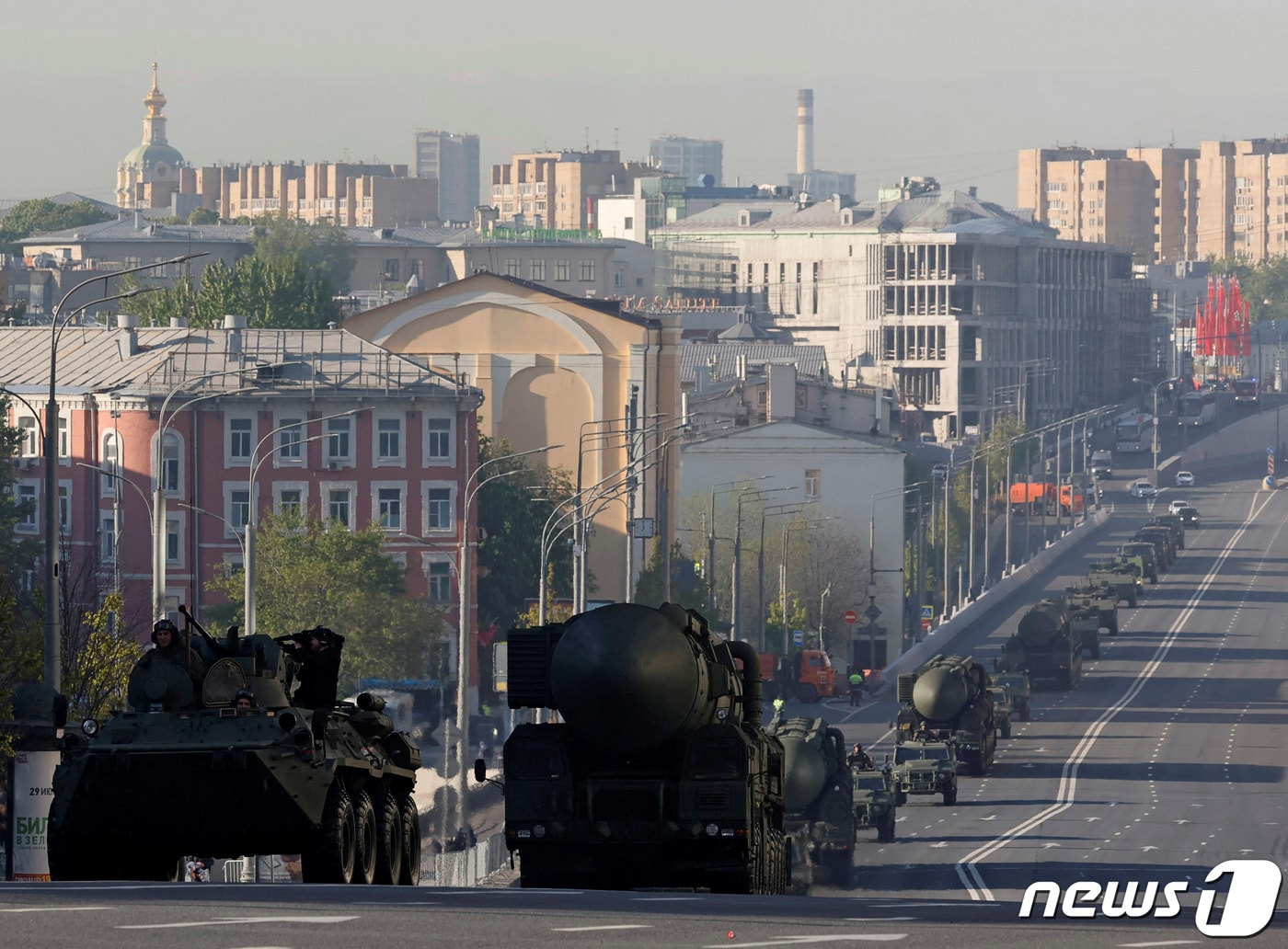 제2차 세계대전 승전&#40;전승절&#41; 제78주년 기념 군사퍼레이드에 동원된 야르스&#40;Yars&#41; 대륙간탄도미사일&#40;ICBM&#41; 시스템. ⓒ 로이터=뉴스1 ⓒ News1 최종일 기자