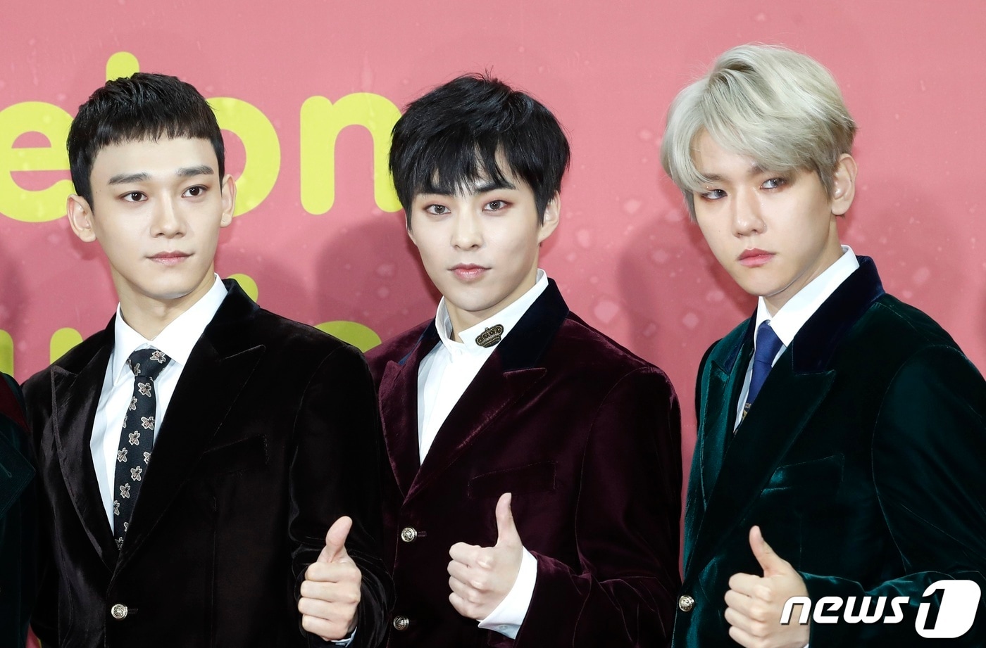 그룹 엑소 멤버 첸(왼쪽부터), 시우민, 백현 ⓒ 뉴스1 권현진 기자