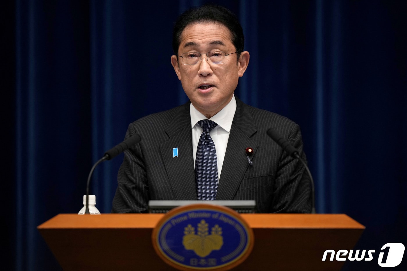 지난 13일 일본 도쿄 관저에서 기시다 후미오 총리가 정책 관련 기자회견을 열고 있다. 2023.06.13/ ⓒ 로이터=뉴스1 ⓒ News1 권진영 기자