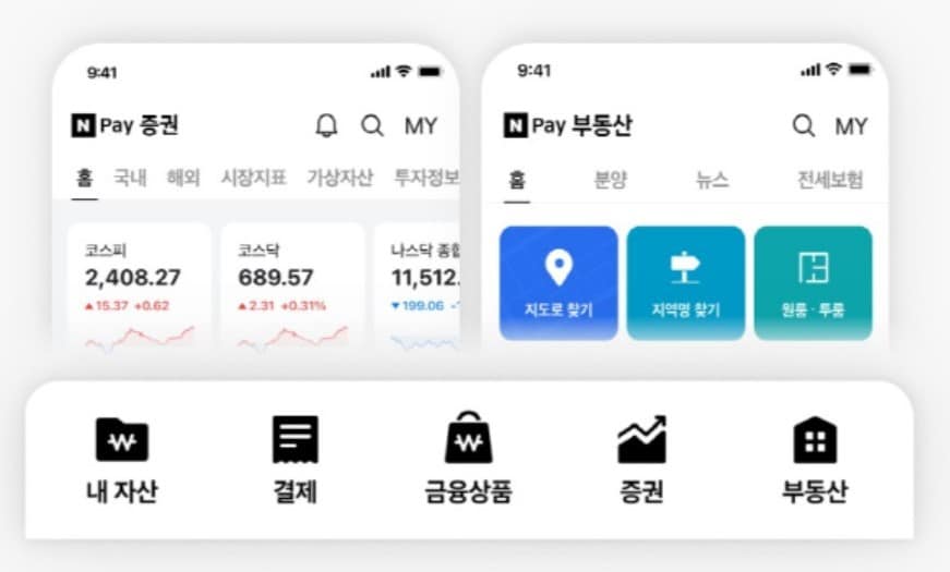 네이버페이 모바일 개편 화면 예시(네이버파이낸셜 제공)