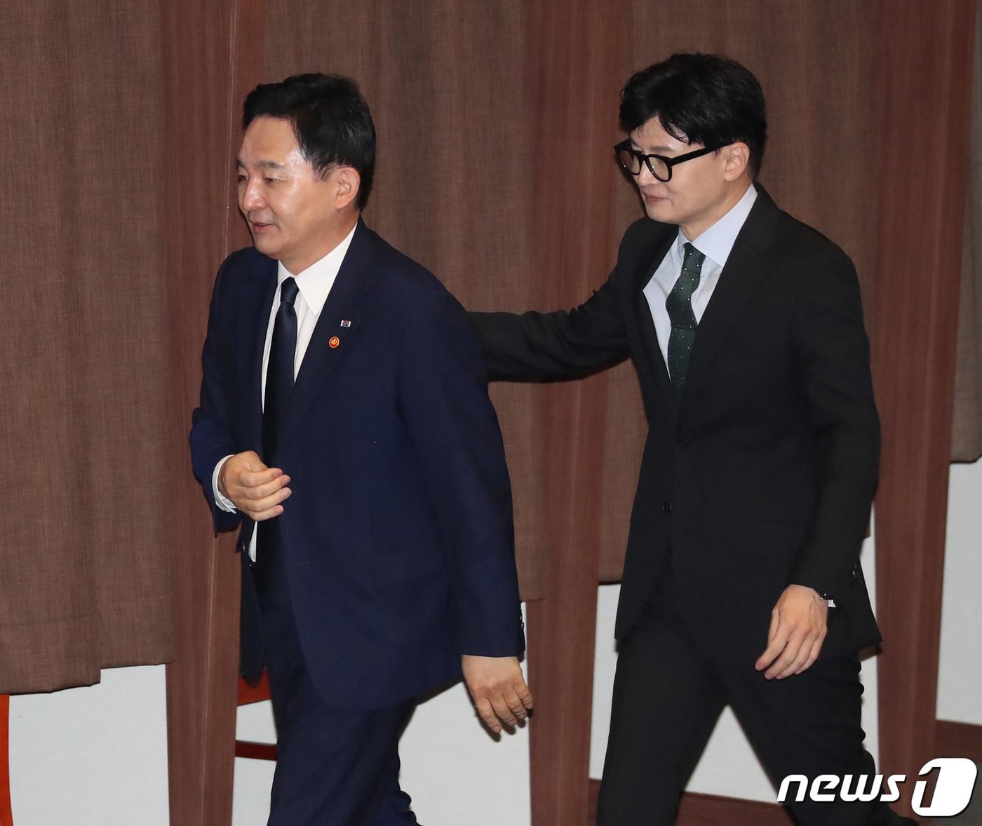 원희룡 국토교통부 장관과 한동훈 법무 장관이 지난 6월 20일 오전 서울 여의도 국회에서 열린 제407회 국회(임시회) 제5차 본회의에 참석하고 있는 모습. ⓒ News1 송원영 기자