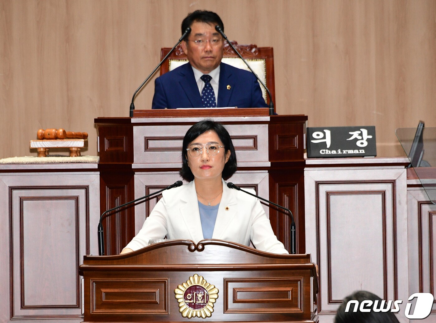 신수정 광주시의원이 10일 5분 자유발언을 통해 &#39;광주시 수어 통역 지원 정책&#39;을 지적하며 &#39;소리 없는 영상&#39;으로 대체하고 있다.&#40;광주시의회 제공&#41;2023.7.10/뉴스1 