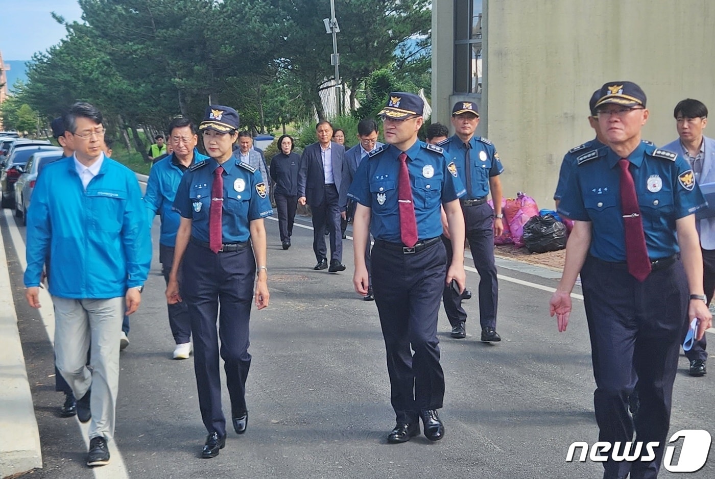 2023 강원세계산림엑스포 행사장 안전관리 추진상황 점검하는 김도형 강원경찰청장.(강원경찰청 제공) 2023.9.5/뉴스1