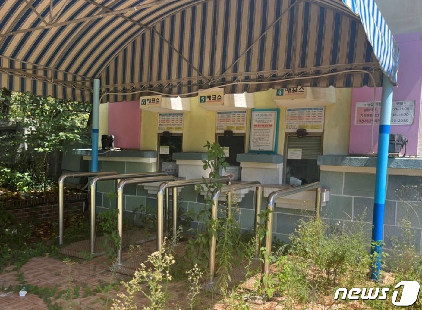 잡풀이 무성한 매표소. 2023.9.6/뉴스1 ⓒ News1 송보현 기자