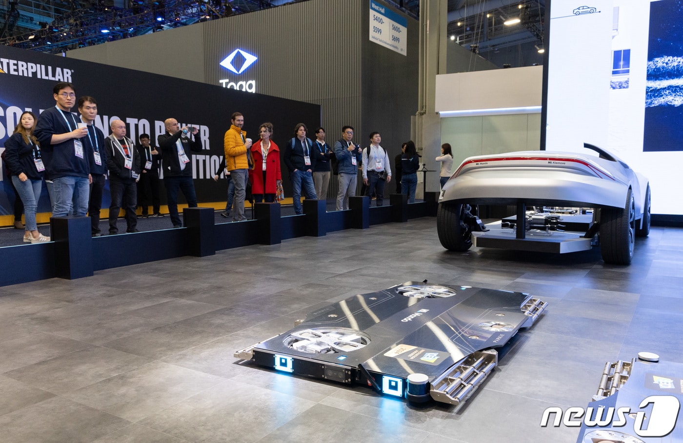  'CES 2024' HL만도 전시관에서 선보인 자율주행 주차 로봇 '파키'. 2024.1.11 ⓒ 뉴스1 이재명 기자