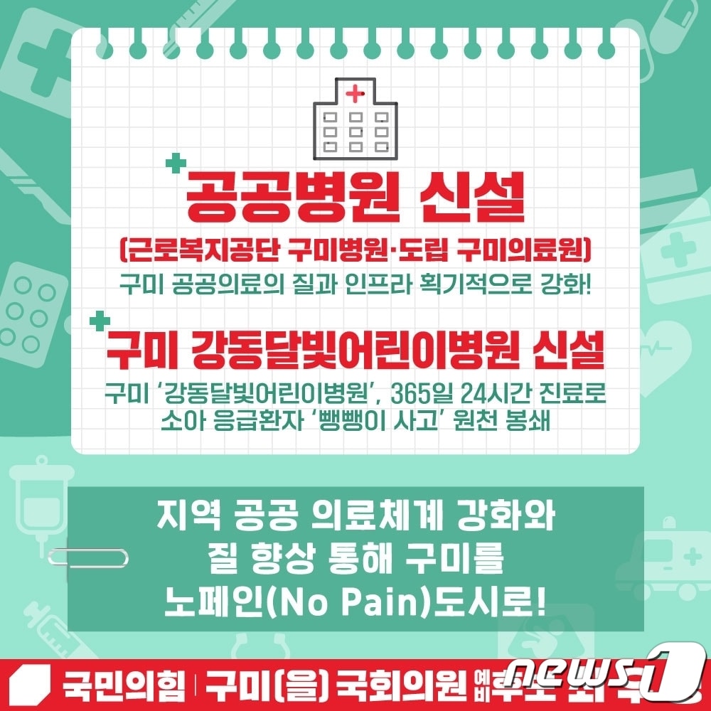 최우영 구미을 예비후보 공약카드/뉴스1