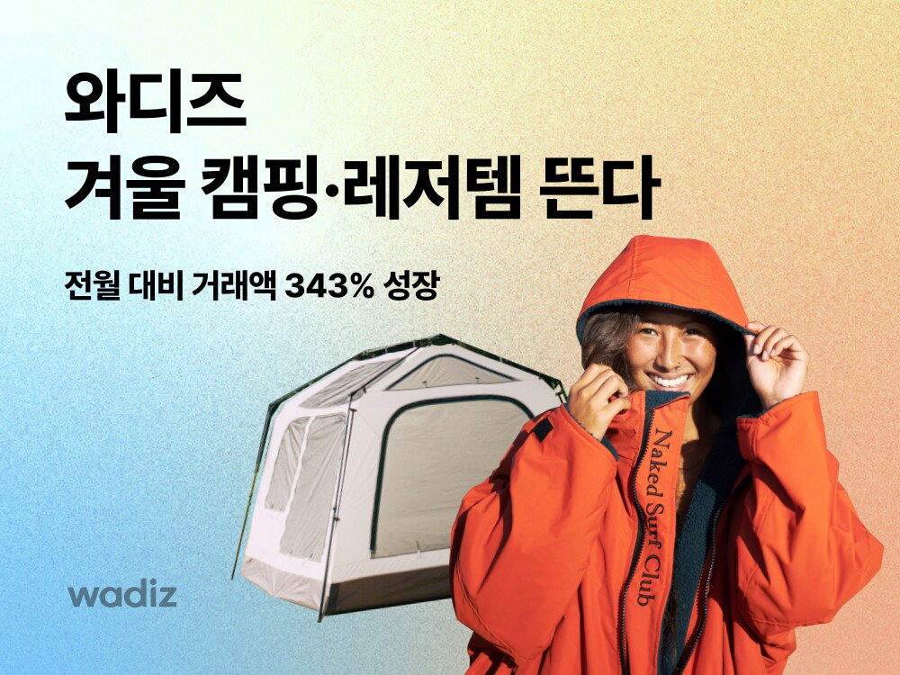 이달 1~2주 차의 와디즈 플랫폼 거래액을 기준으로 레저·아웃도어 수요는 전월 대비 3.4배 성장했다.(와디즈 제공)