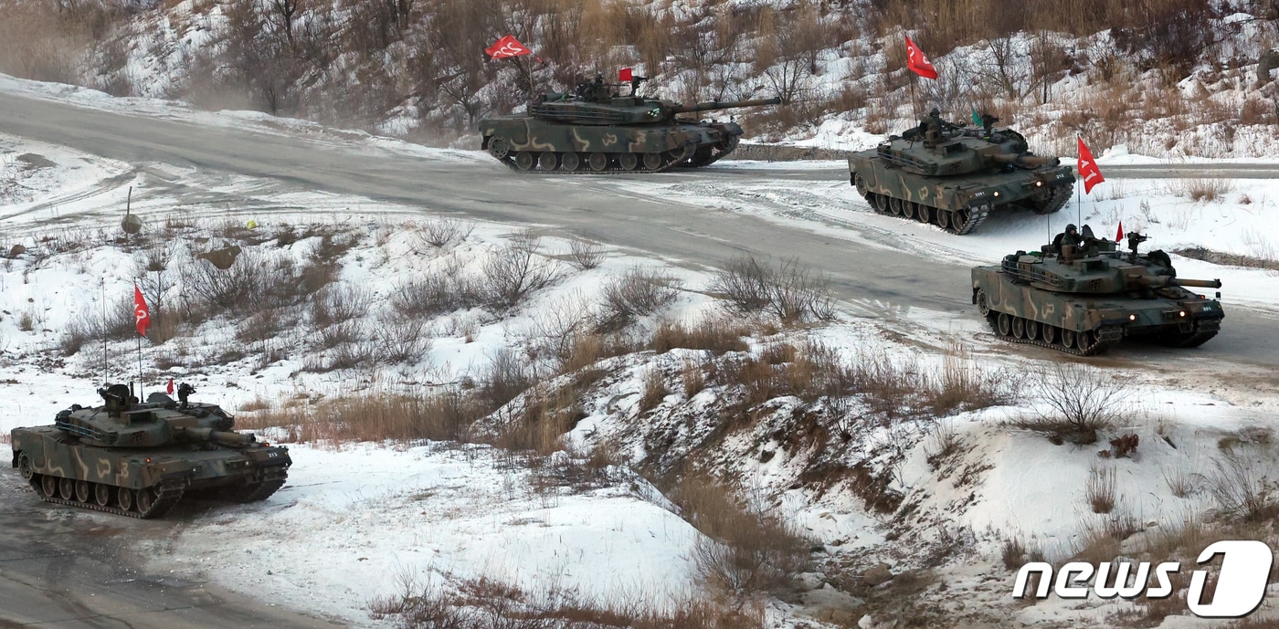 육군 제17보병사단이 1월25일 오전 경기도 포천시 승진과학훈련장에서 제병합동 전투사격 훈련을 하고 있다. (사진은 기사와 무관함) 2024.1.25/뉴스1 ⓒ News1 김명섭 기자