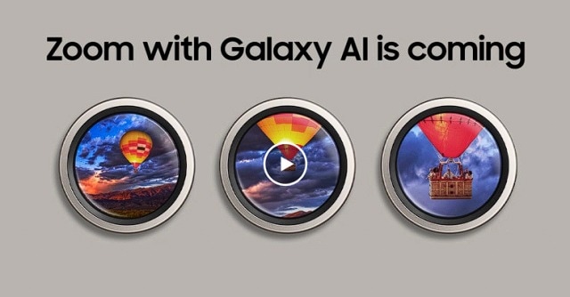 AI와 카메라 줌의 결합을 강조하는 영상을 게재한 미국 삼성전자 홈페이지 배너.(삼성닷컴 캡처)