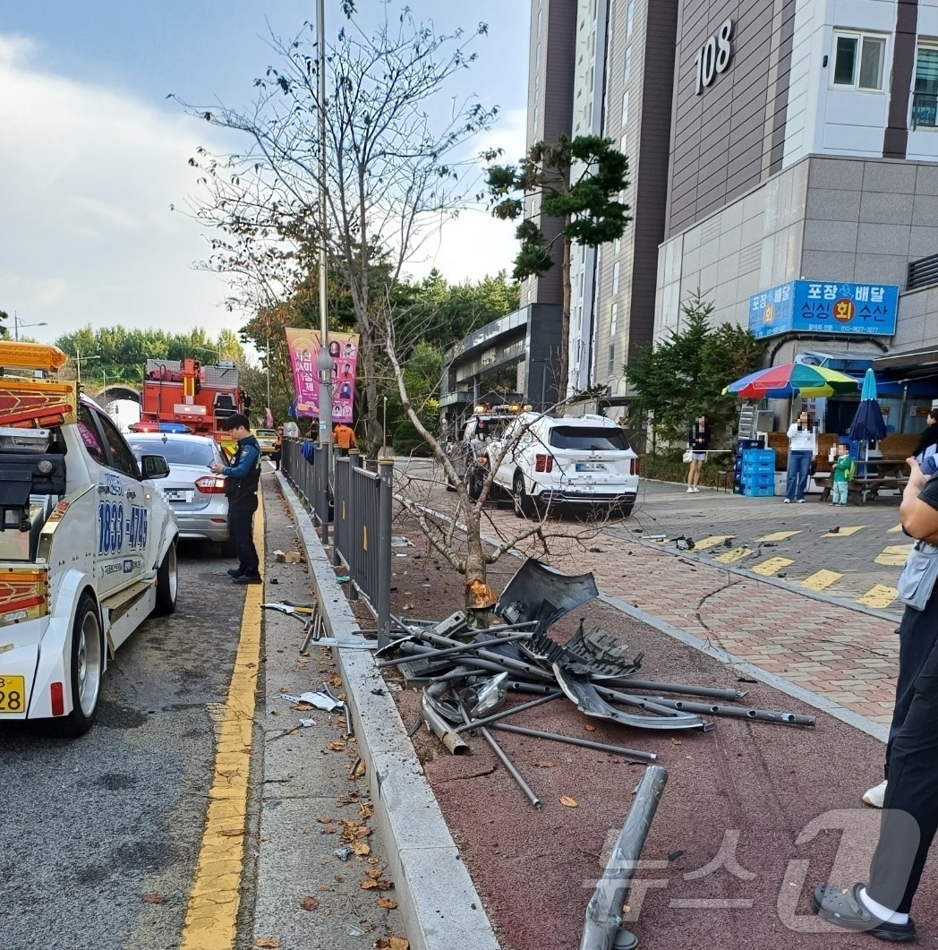 서산 성연면 교통사고 현장.(서산소방서 제공) / 뉴스1