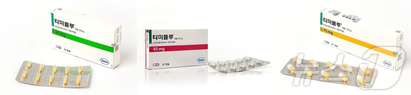 왼쪽부터 타미플루캡슐30mg, 45mg, 75mg.&#40;HK이노엔 제공&#41;/뉴스1 ⓒ News1 