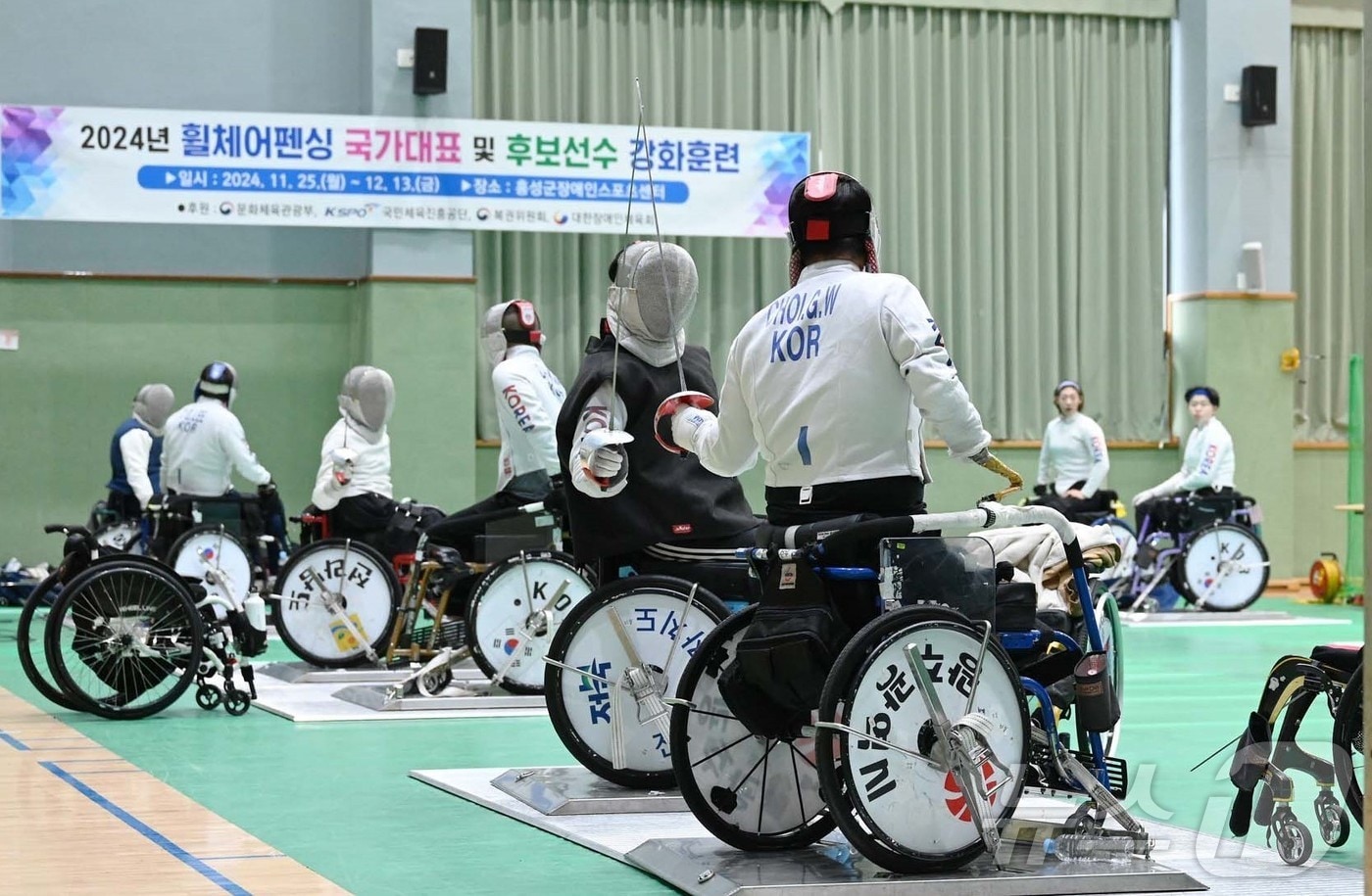 휠체어펜싱 국가대표팀 훈련 모습. /뉴스1