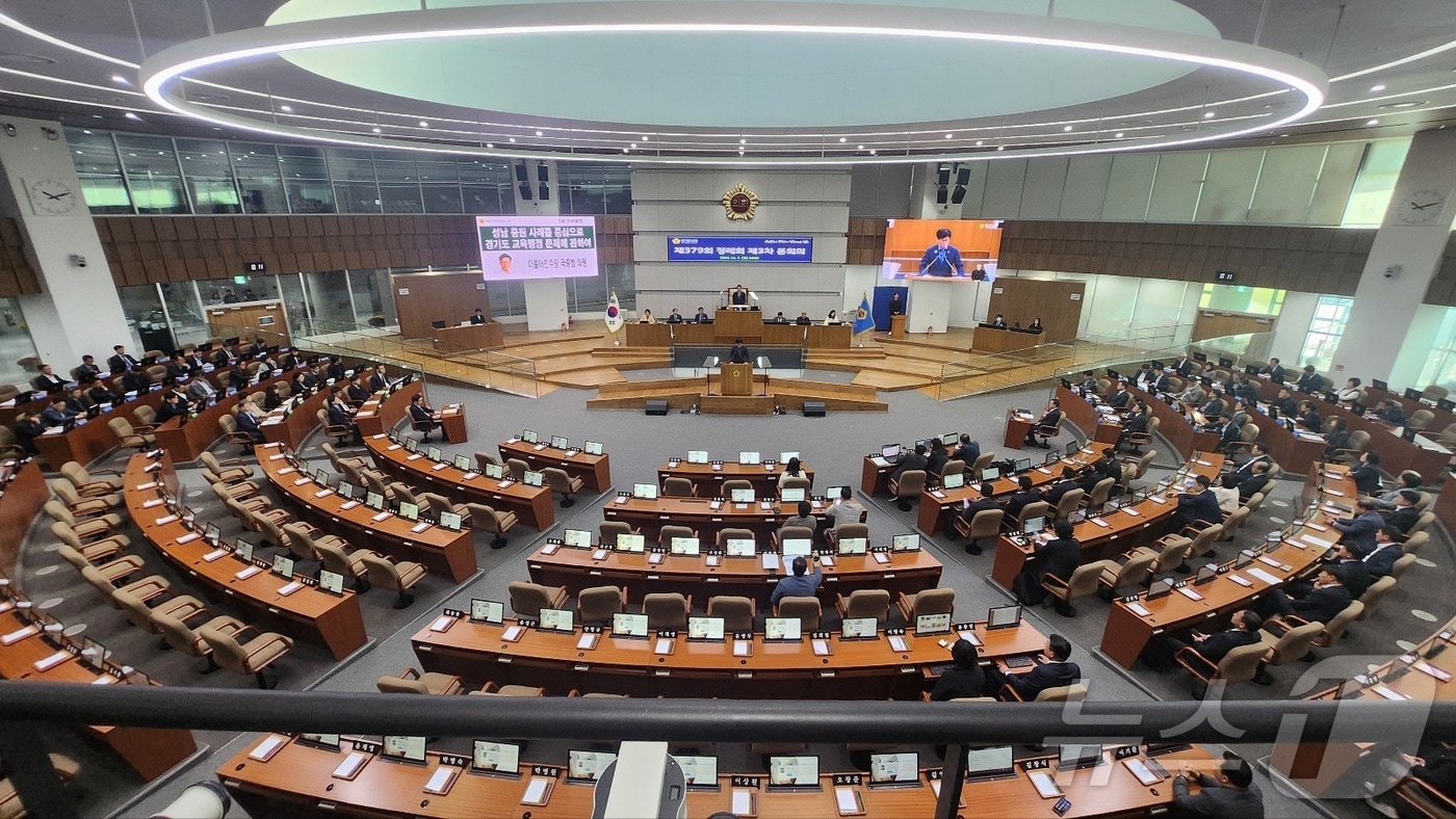 경기도의회 교섭단체인 국민의힘 소속 의원들이 정례회 본회의에 불참하면서 파행을 빚고 있다. ⓒ News1 최대호 기자