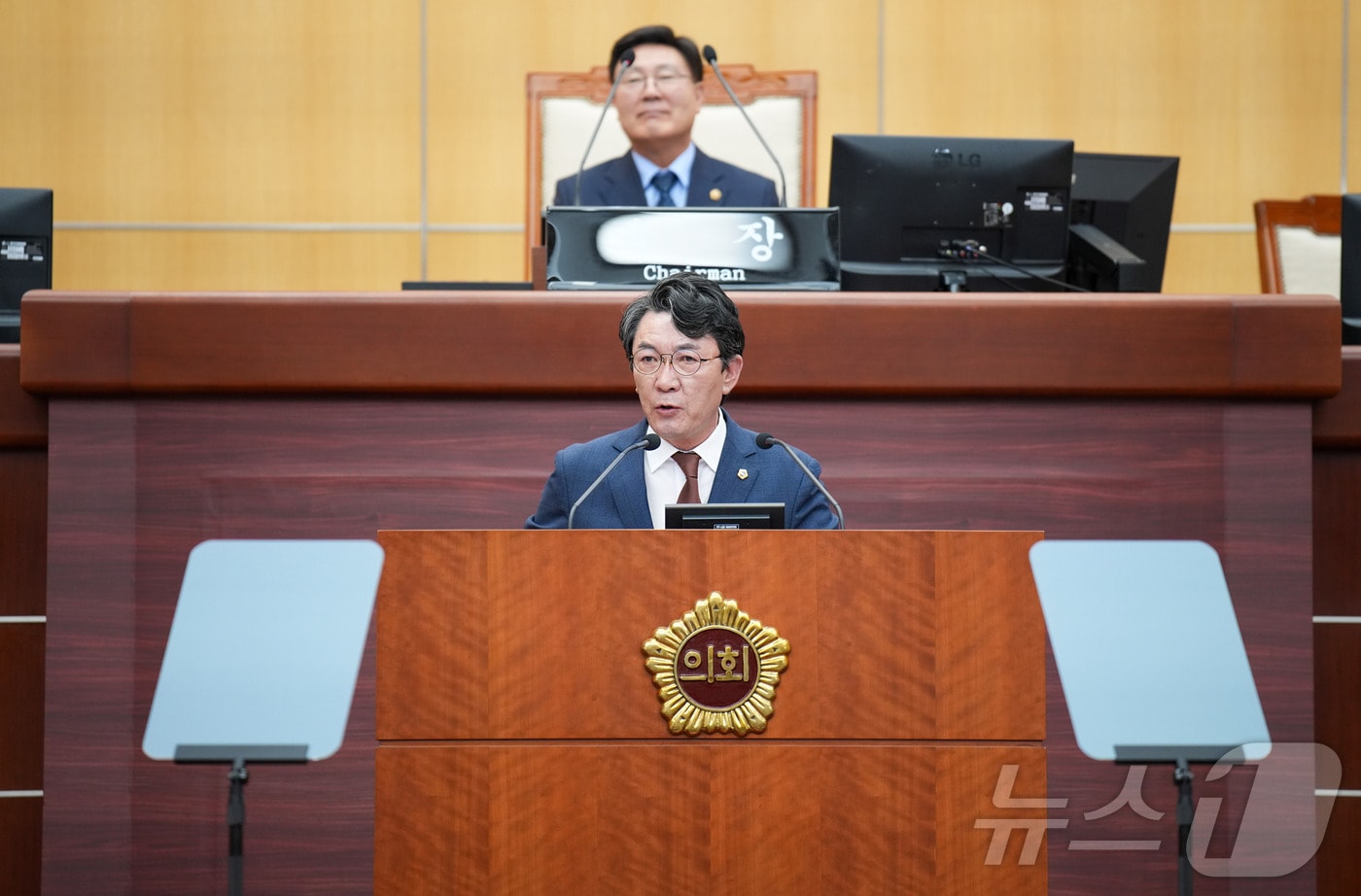 8일 정종복 전북도의원이 정례회 제1차 본회의에서 5분 발언을 하고 있다.&#40;의회제공&#41;2024.11.8/뉴스1