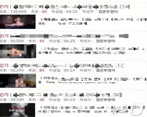 A 씨가 게시한 성매매사이트 후기. (경기남부경찰청 제공) 2024.9.9./뉴스1