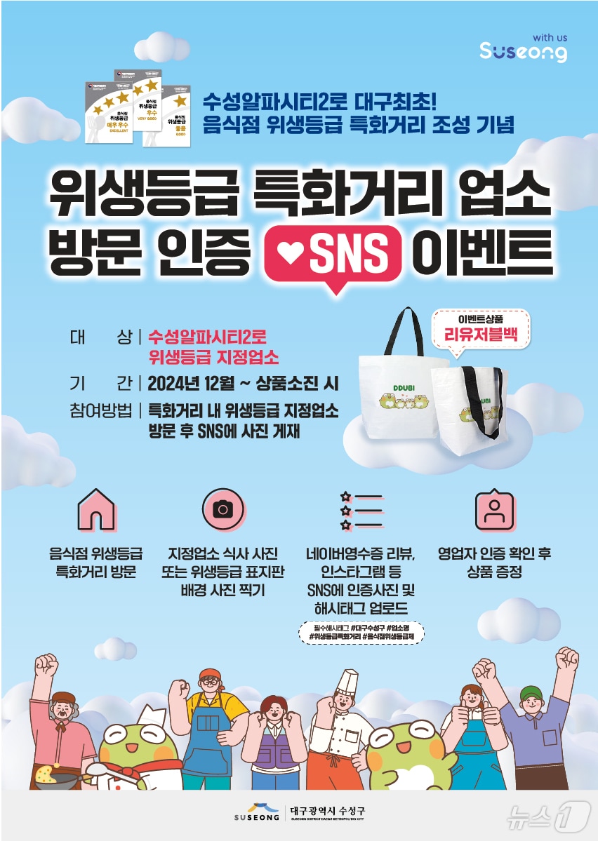 수성구 위생등급 특화거리 업소 방문 인증 SNS 이벤트 포스터(대구 수성구 제공)