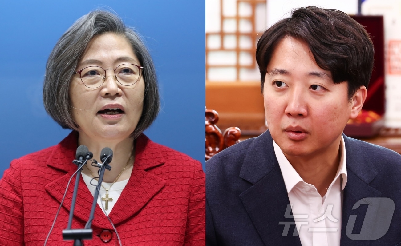 이수정 경기대 교수, 이준석 개혁신당 의원. ⓒ 뉴스1