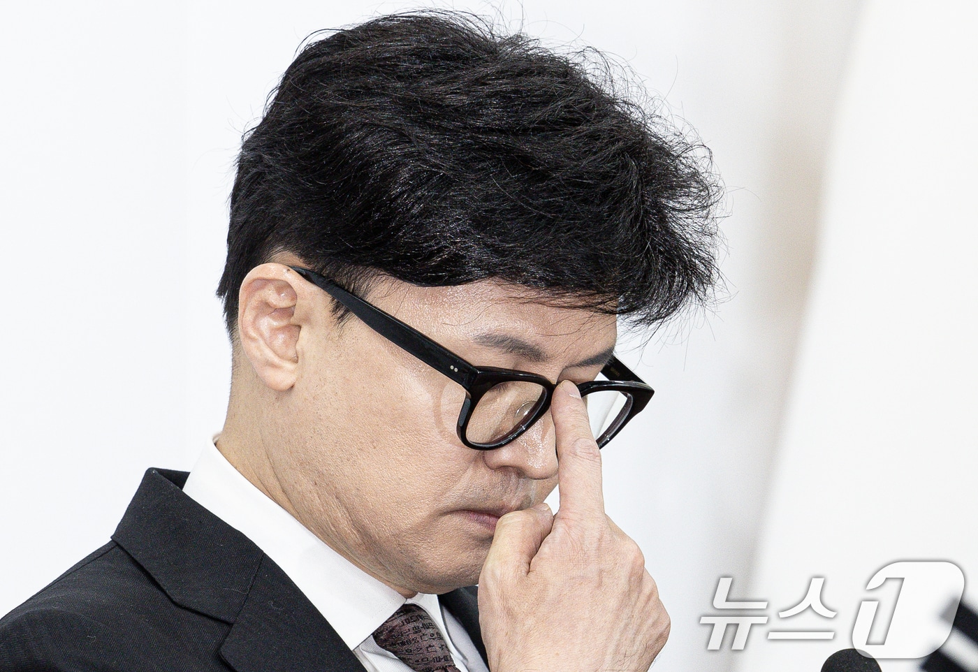 한동훈 국민의힘 대표가 지난 12월 16일 오전 서울 여의도 국회에서 당대표직 사퇴 발표 기자회견을 하고 있는 모습. 2024.12.16/뉴스1 ⓒ News1 이재명 기자