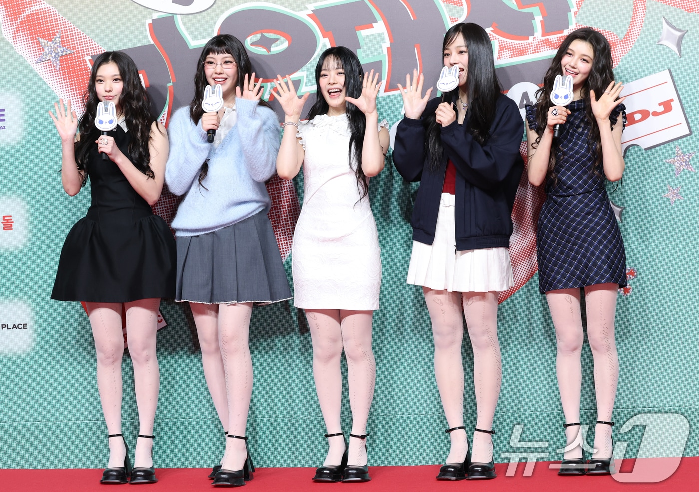 뉴진스 해린(왼쪽부터)과 혜인, 하니, 민지, 다니엘ⓒ News1 권현진 기자