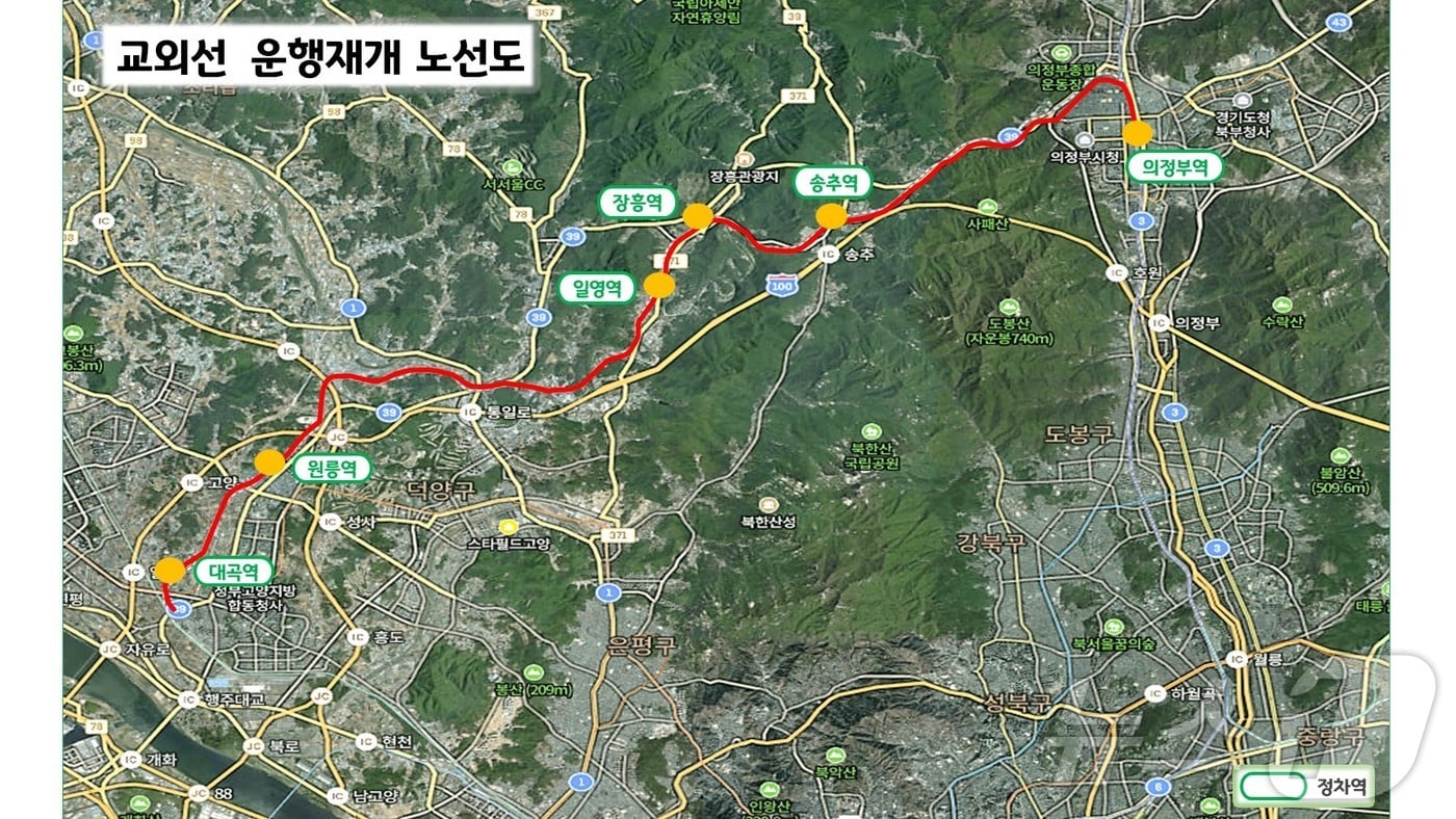 교외선 노선도.(경기도 제공)