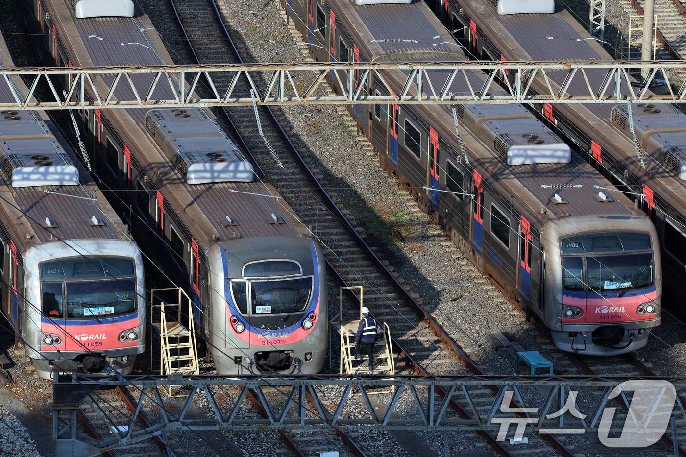 구로차량사업소 전동차 모습. 뉴스1 ⓒ News1 황기선 기자