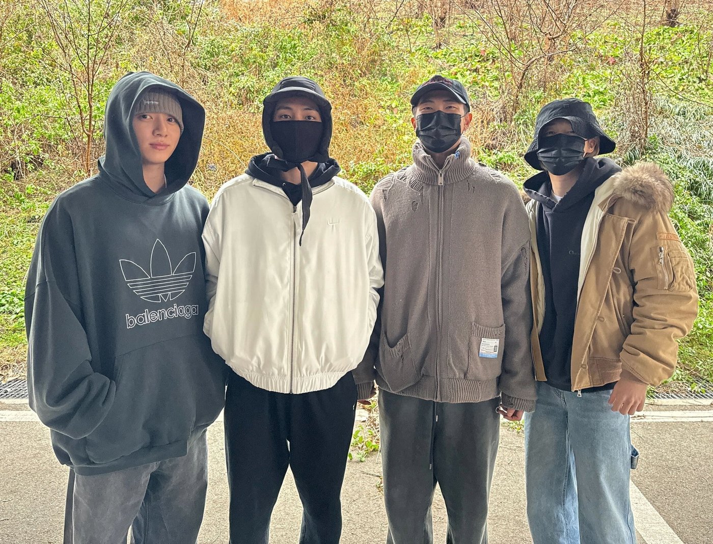 방탄소년단 정국, 뷔, RM, 지민(왼쪽부터) SNS