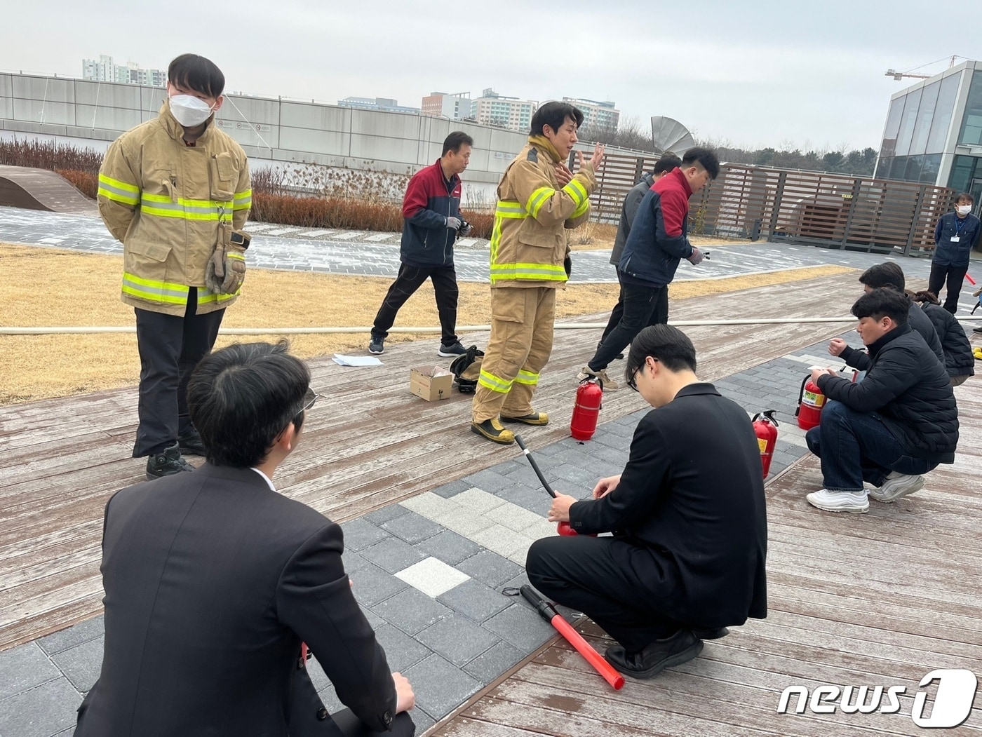 합동소방훈련.&#40;한국국토정보공사 강원지역본부 제공&#41;/뉴스1