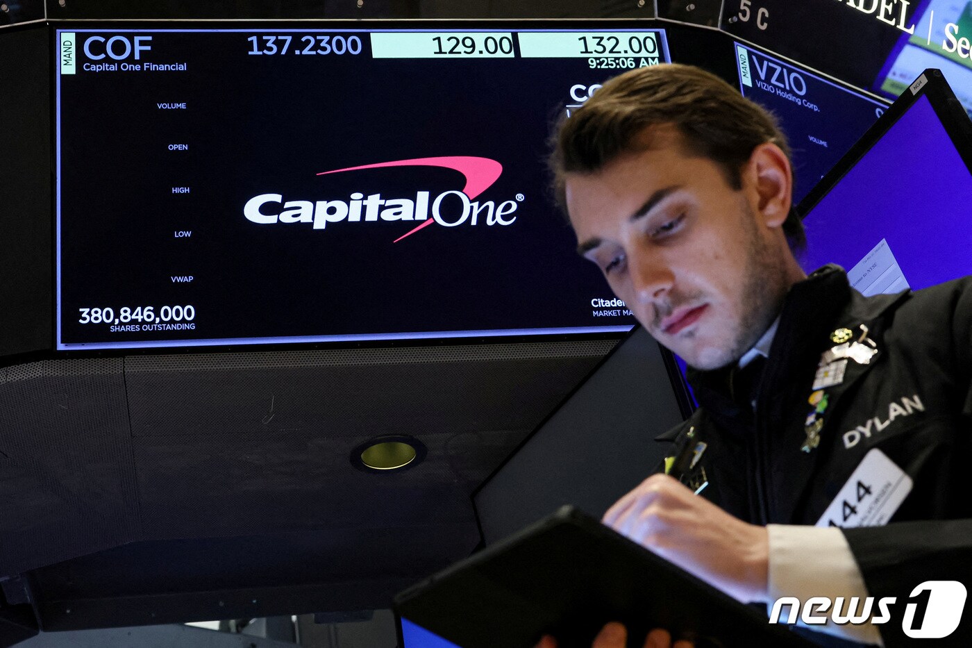 NYSE의 한 트레이더. ⓒ 로이터=뉴스1