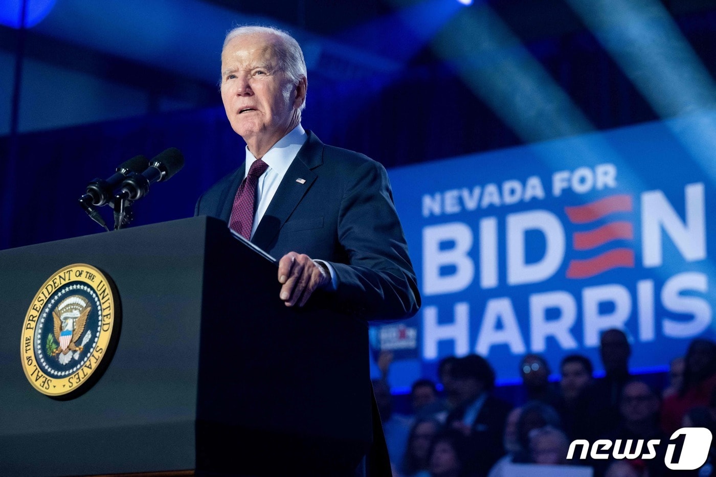 조 바이든 미국 대통령이 지난달 5일 (현지시간) 네바다주 라스베이거스에서 열린 선거 행사에 참석해 연설을 하고 있다. 2024.2.6 ⓒ AFP=뉴스1 ⓒ News1 우동명 기자