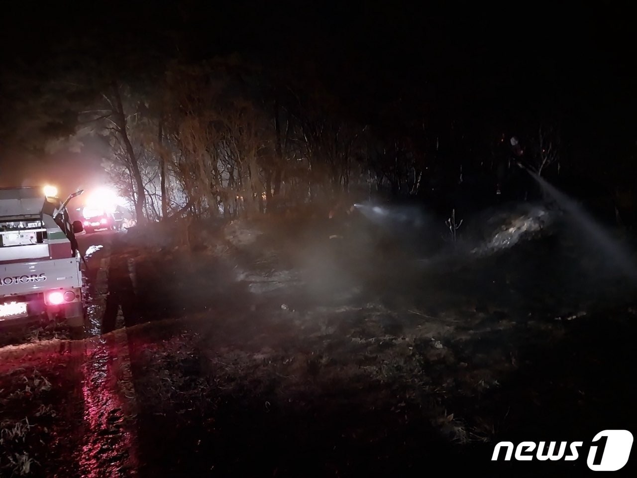 아산시 음봉면 월랑리 화재 현장. (산림청 제공) / 뉴스1