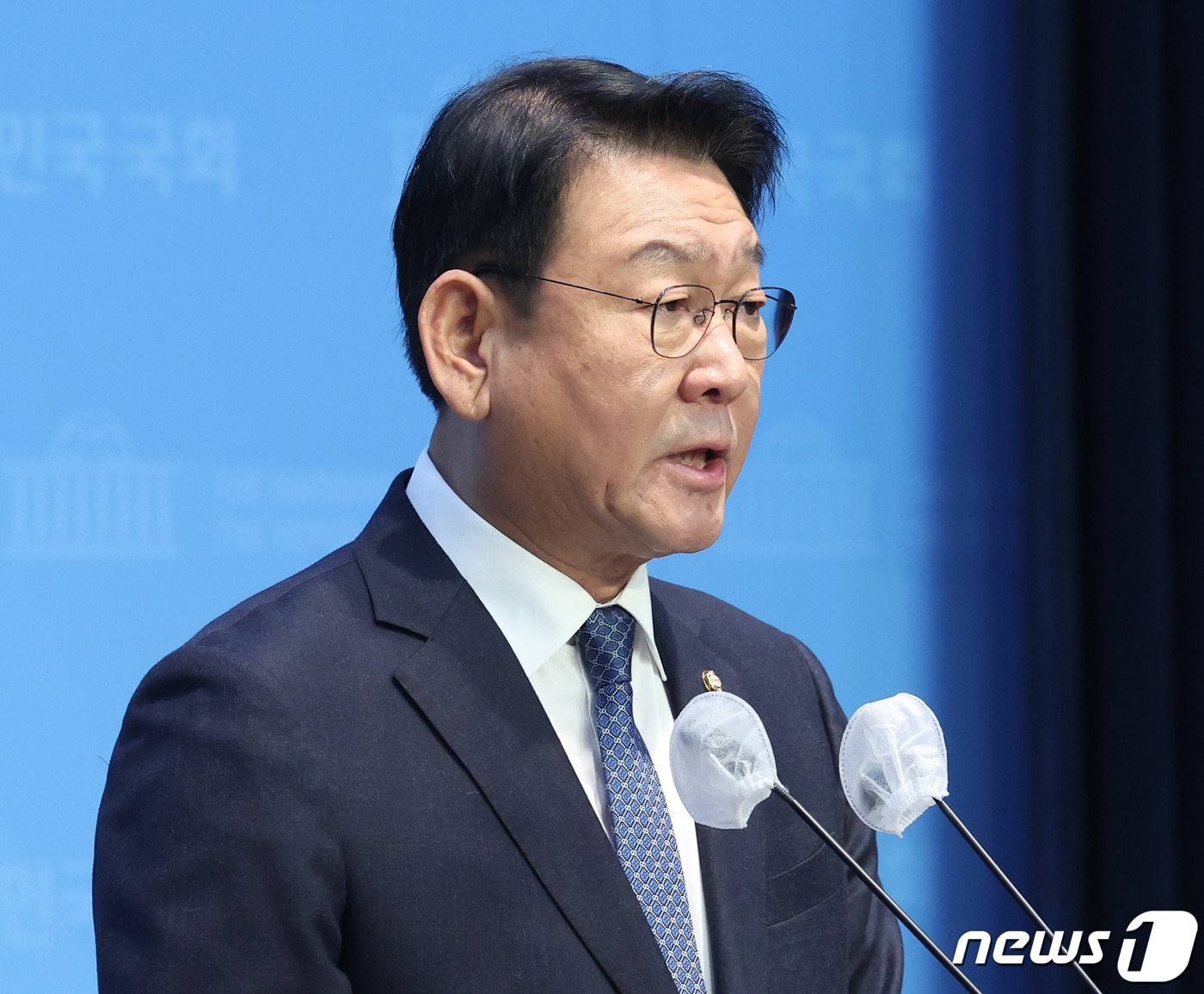 김교흥 더불어민주당 의원이 4일 서울 여의도 국회 소통관에서 제22대 총선 인천 서구갑 출마선언 기자회견을 하고 있다. 2024.3.4/뉴스1 ⓒ News1 송원영 기자