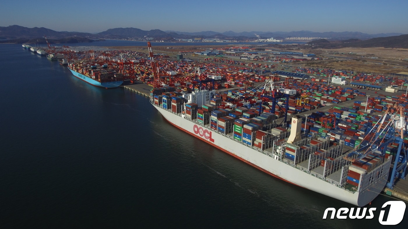 광양항 컨테이너 부두 전경.(여수광양항만공사 제공)