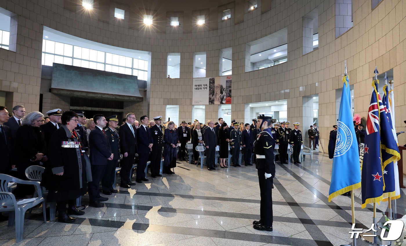 25일 오전 서울 용산구 전쟁기념관에서 호주·뉴질랜드 연합군을 기리는 &#39;안작데이&#39; 기념식이 진행되고 있다. 2024.4.25/뉴스1 ⓒ News1 박지혜 기자