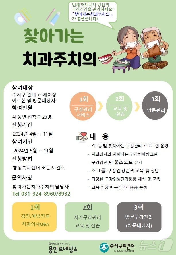 용인시 수지구보건소의 찾아가는 치과주치의 사업 홍보 안내 포스터.&#40;용인시 제공&#41;