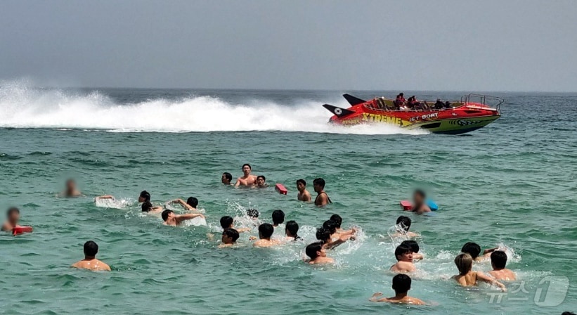 강원 강릉 경포해변에서 입수 훈련하는 수상안전요원.(뉴스1 DB)ⓒ News1 윤왕근 기자