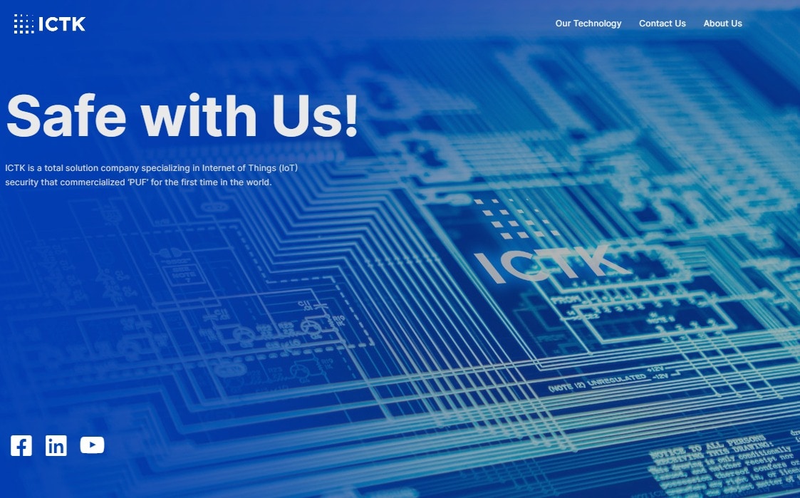 아이씨티케이 홈페이지 갈무리.