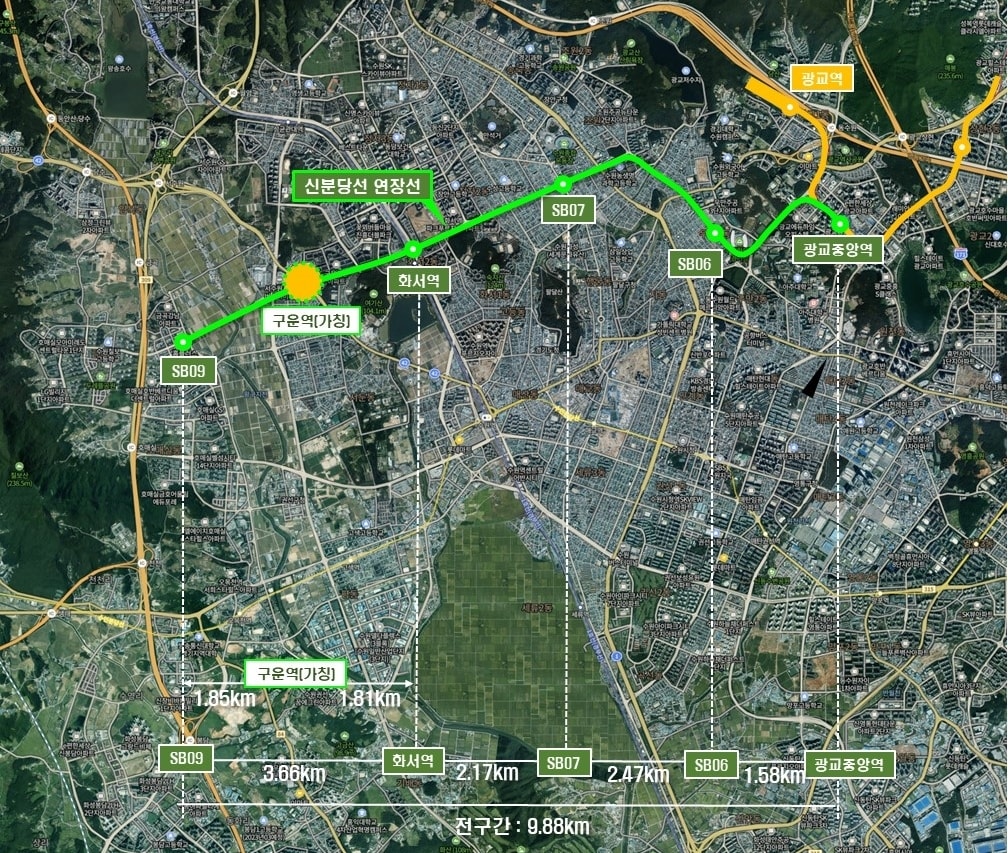  경기 수원시 구운역 예상 위치도. (수원시 제공) 2024.5.21 / 뉴스1