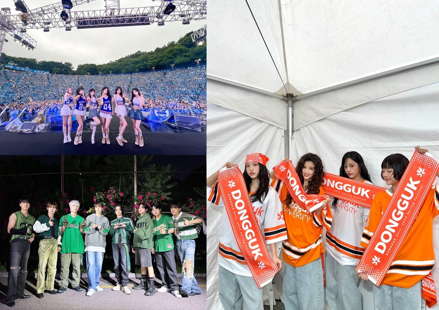 (왼쪽부터 시계방향으로) 아이브, 뉴진스, 에이티즈/아이브, 뉴진스, 에이티즈 SNS