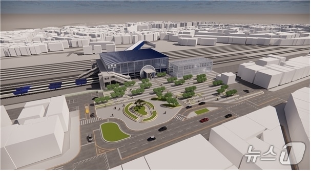 경북 상주~김천구미 KTX역을 오가는 직행 시외버스가 오는 11월1일부터 운행된다. 사진은 김천역 선상역사 조감도/뉴스1 ⓒ News1 정우용 기자