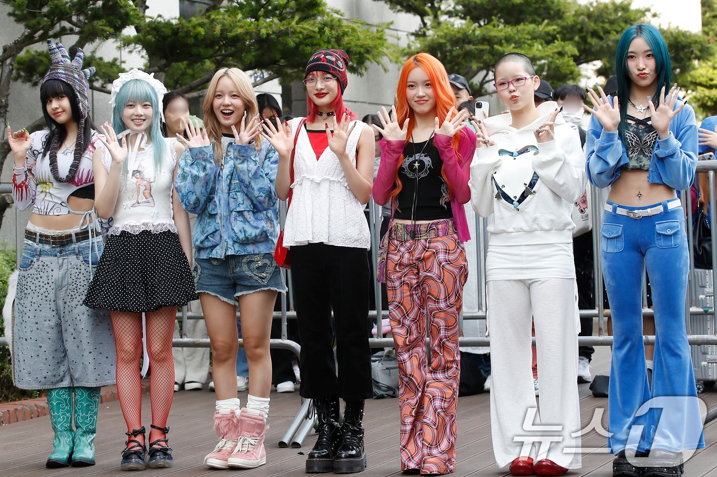 그룹 XG 하비(왼쪽부터)와 히나타, 쥬리아, 주린, 치사, 코코나, 마야 2024.5.7 ⓒ 뉴스1 권현진 기자