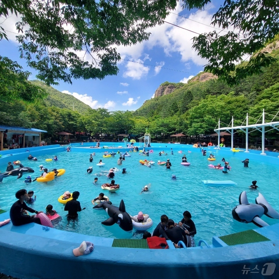 장흥 유치자연휴양림 물놀이장. ⓒ News1