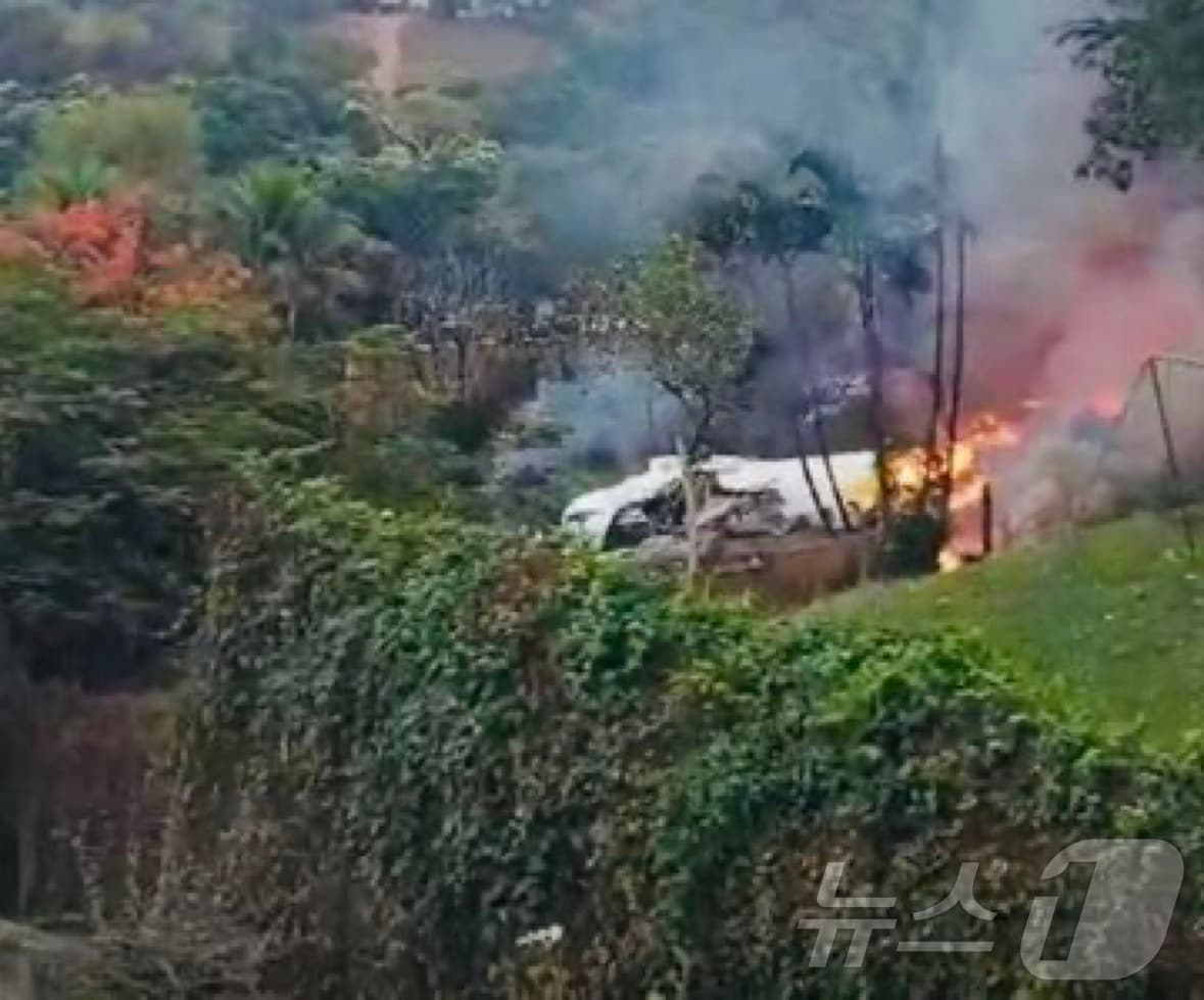 브라질에서 62명이 탑승한 여객기가 추락하는 사고가 발생했다. (출처=사회관계망서비스 엑스) 2024.8.9.