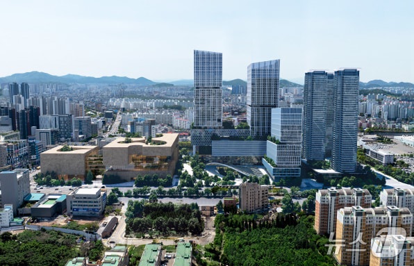 광주신세계 &#39;광천터미널 복합화 사업&#39; 주간 경관 조감도.&#40;광주시 제공. 재판매 및 db 금지&#41;/뉴스1 