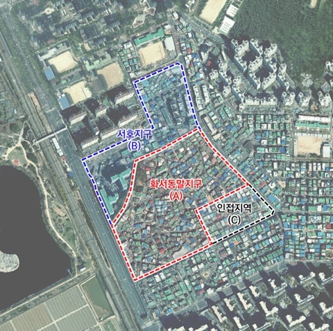  경기 수원시 팔달구 화서1구역 '공공재개발' 위치도. (동말지구 재개발추진위원회 제공) 2024.8.26/뉴스1