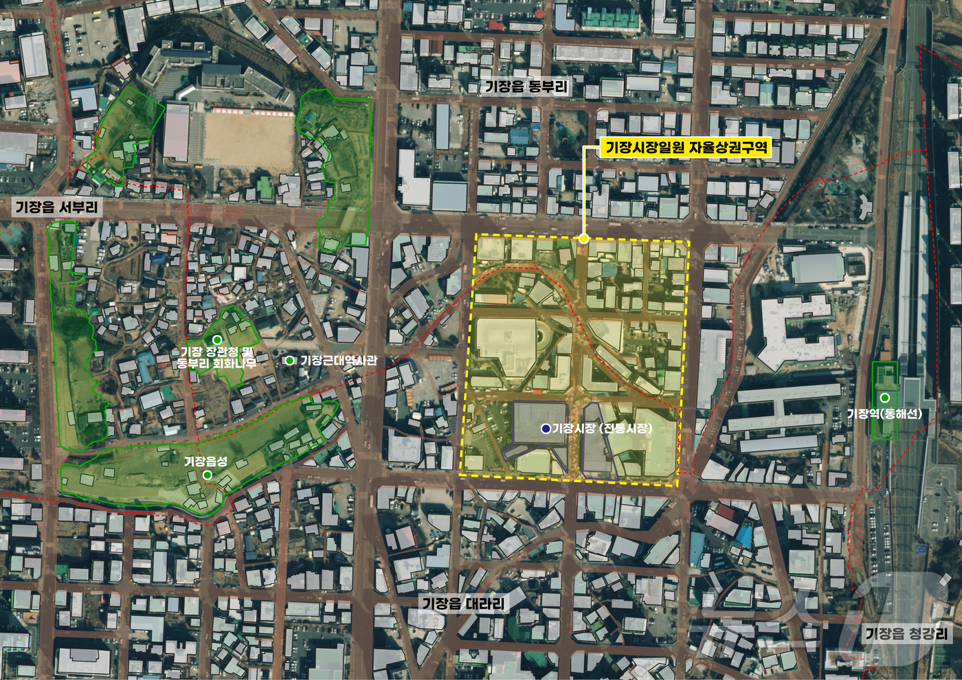 기장시장 일원 자율상권 구역도.&#40;기장군청 제공&#41;