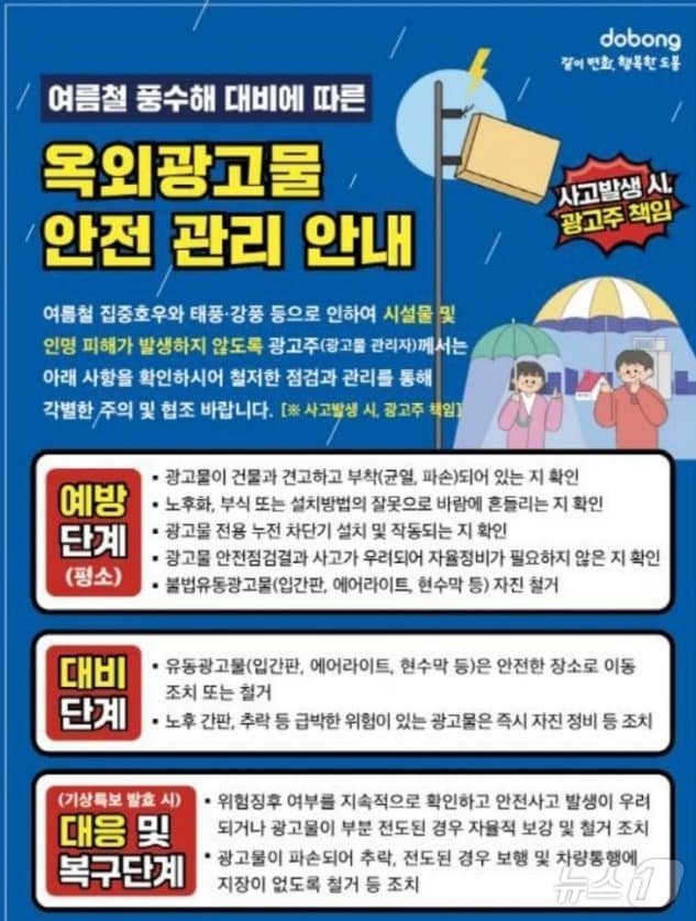  도봉구, 옥외 광고물 안전 관리 진행&#40;도봉구 제공&#41;