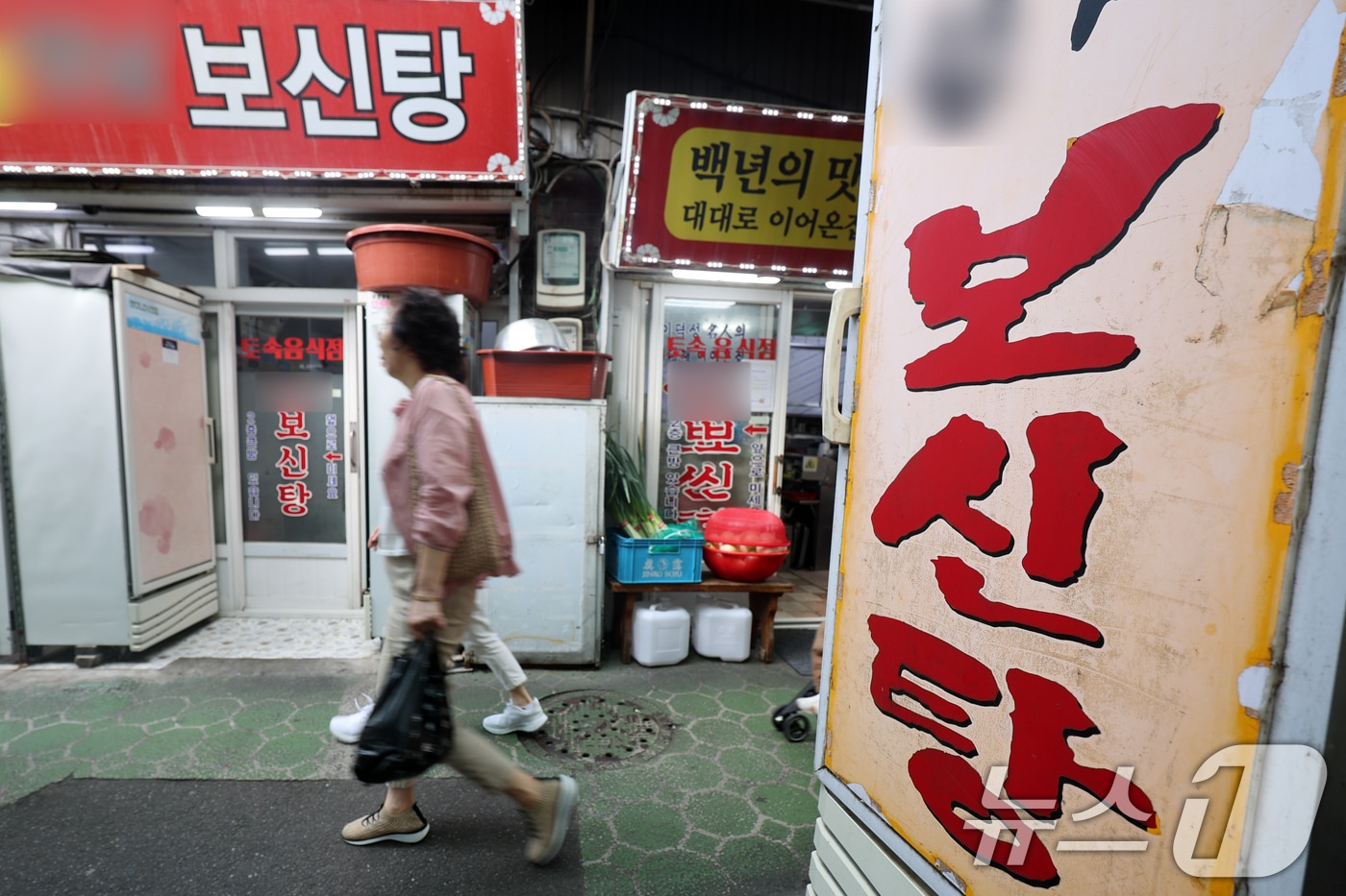 정부가 '2027년 개식용종식 기본계획'을 발표한 26일 서울 종로구의 한 보신탕 골목에서 시민들이 발걸음을 옮기고 있다. 2024.9.26/뉴스1 ⓒ News1 황기선 기자